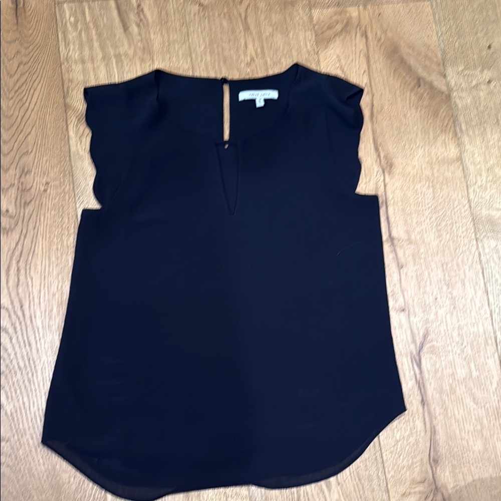Naked Zebra Black Cap Sleeve Blouse